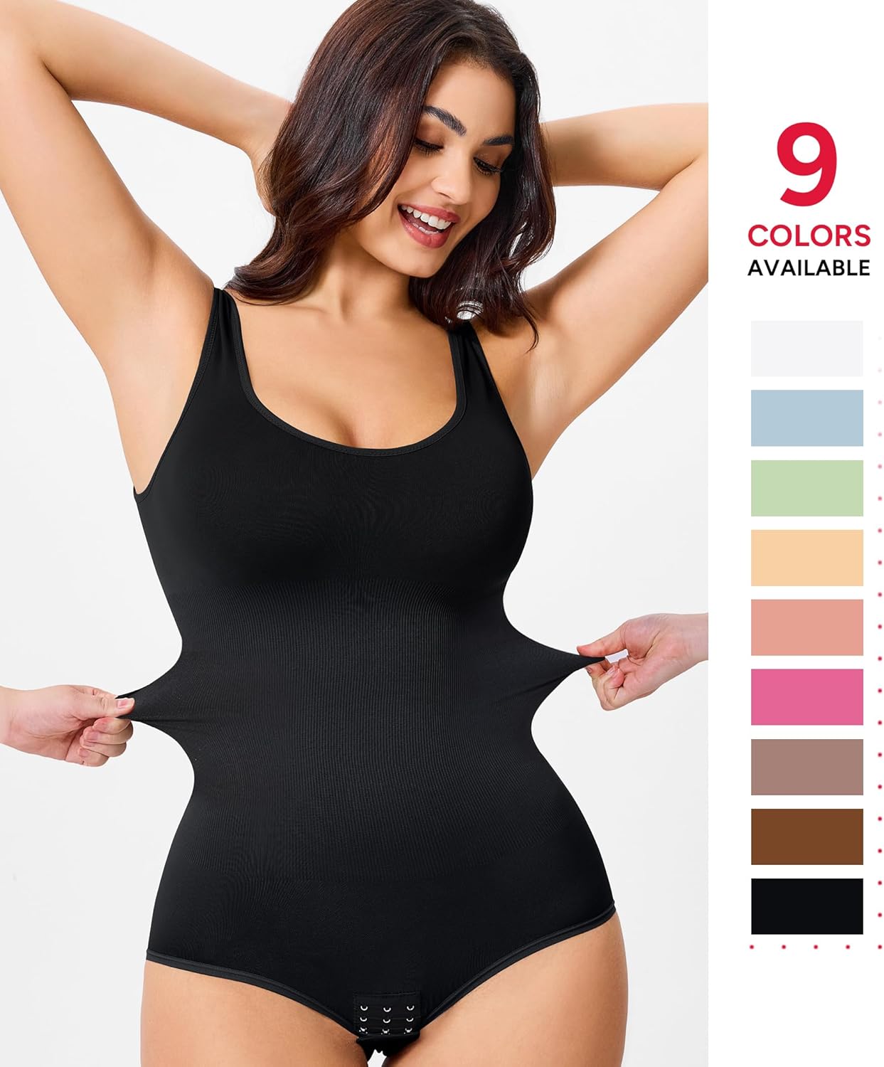 Womens' Waist Trainer Seamless Round Neck Tummy Control Shapewear Bodysuit