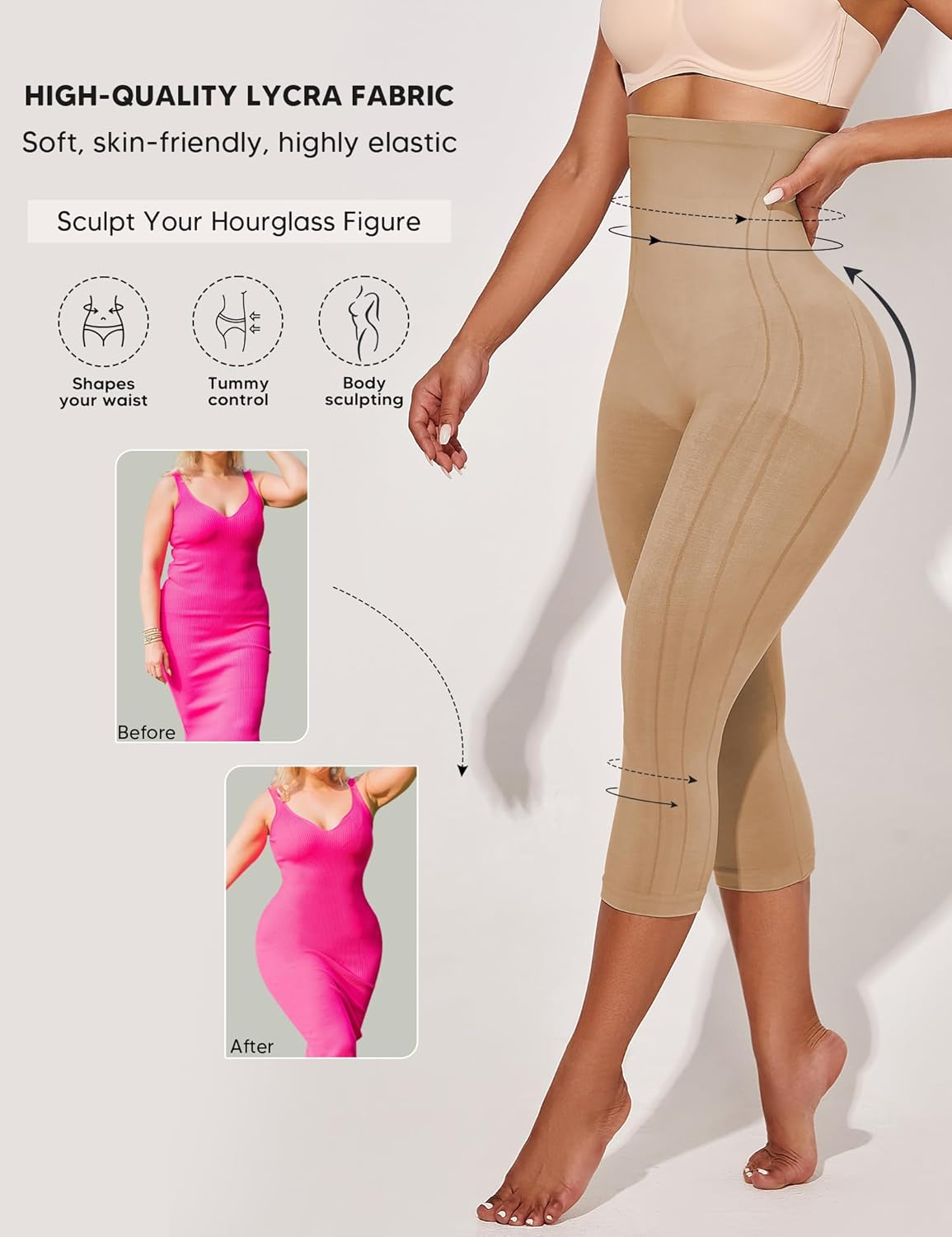 Women’s High Waist Shapewear Leggings – Tummy Control & Butt Lift