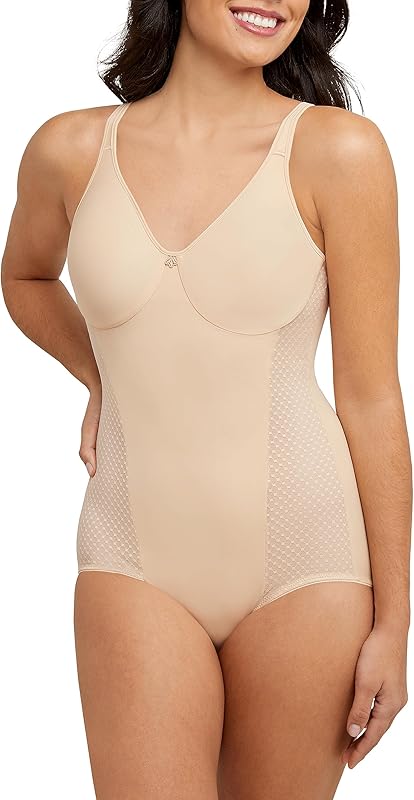 Women's Firm-Control Shapewear, All-In-One Body Shaper with Built-In Underwire Minimizer Bra