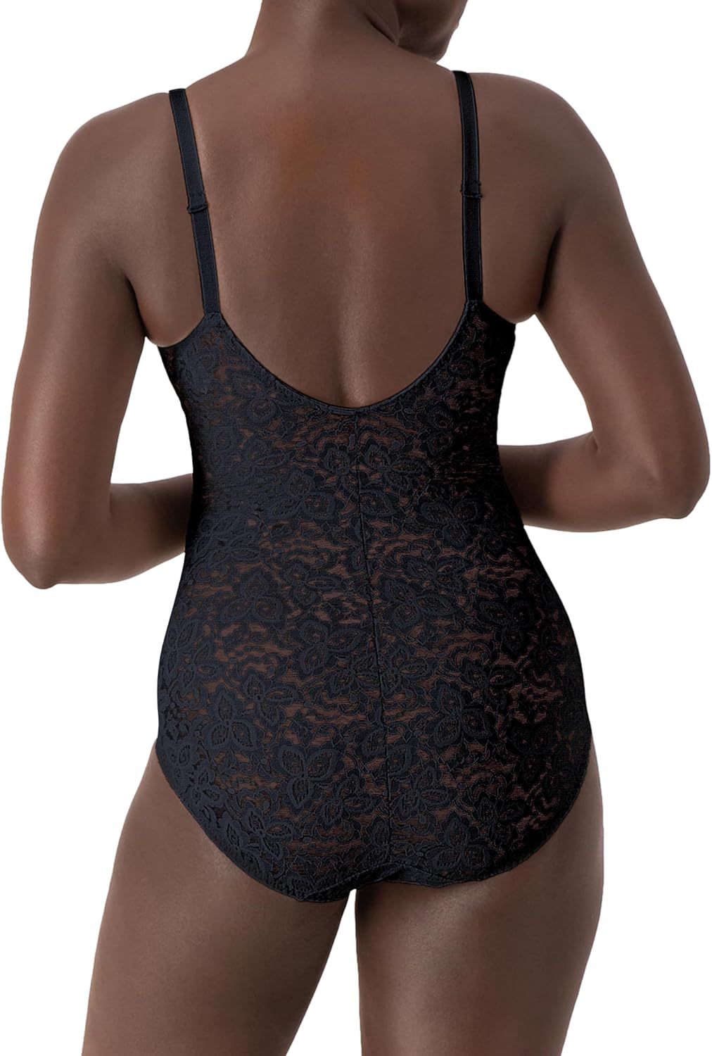 EASYBRA Women’s Lace Body Shaper – Firm Control Shapewear with Underwire Bra