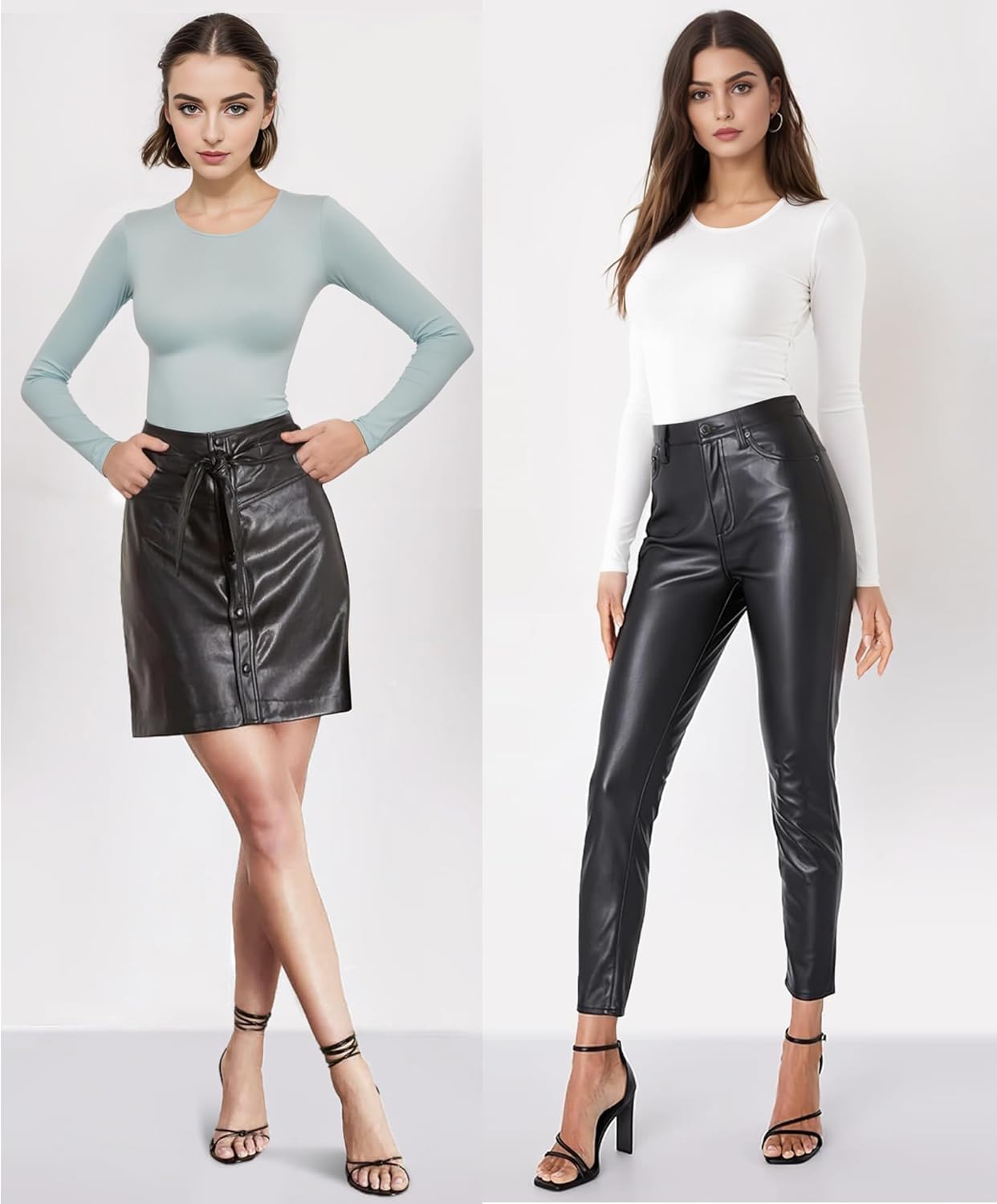 Women’s Long Sleeve Bodysuit – Crew Neck Basic Top Leotard