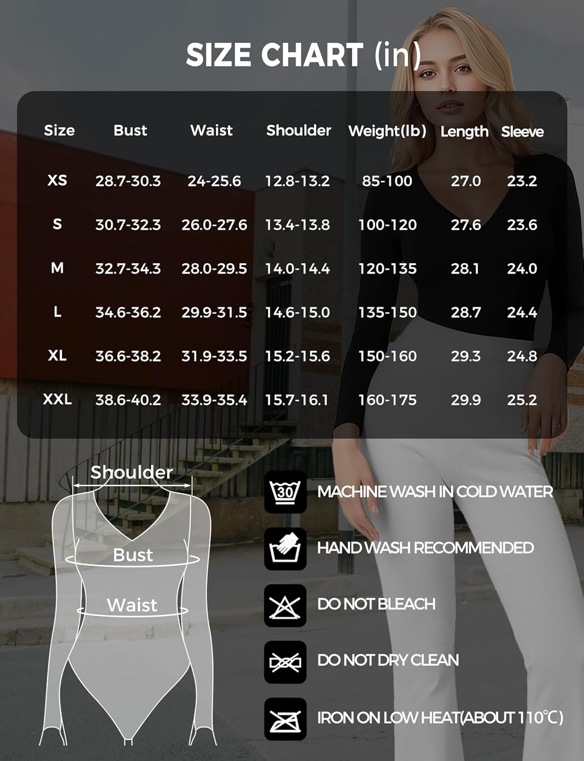 Women’s Deep V Neck Long Sleeve Bodysuit – Going Out Fashion Top