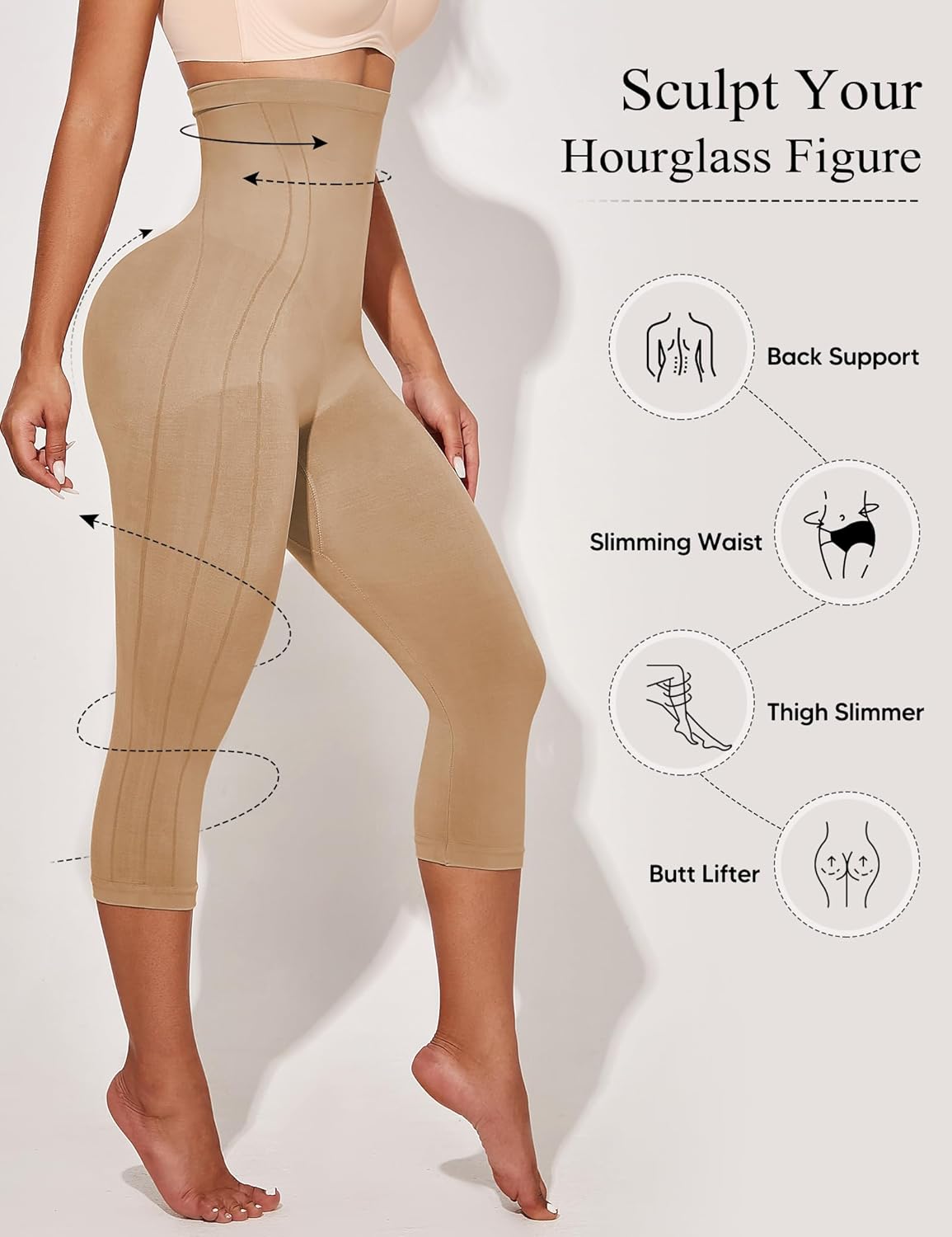 Women’s High Waist Shapewear Leggings – Tummy Control & Butt Lift