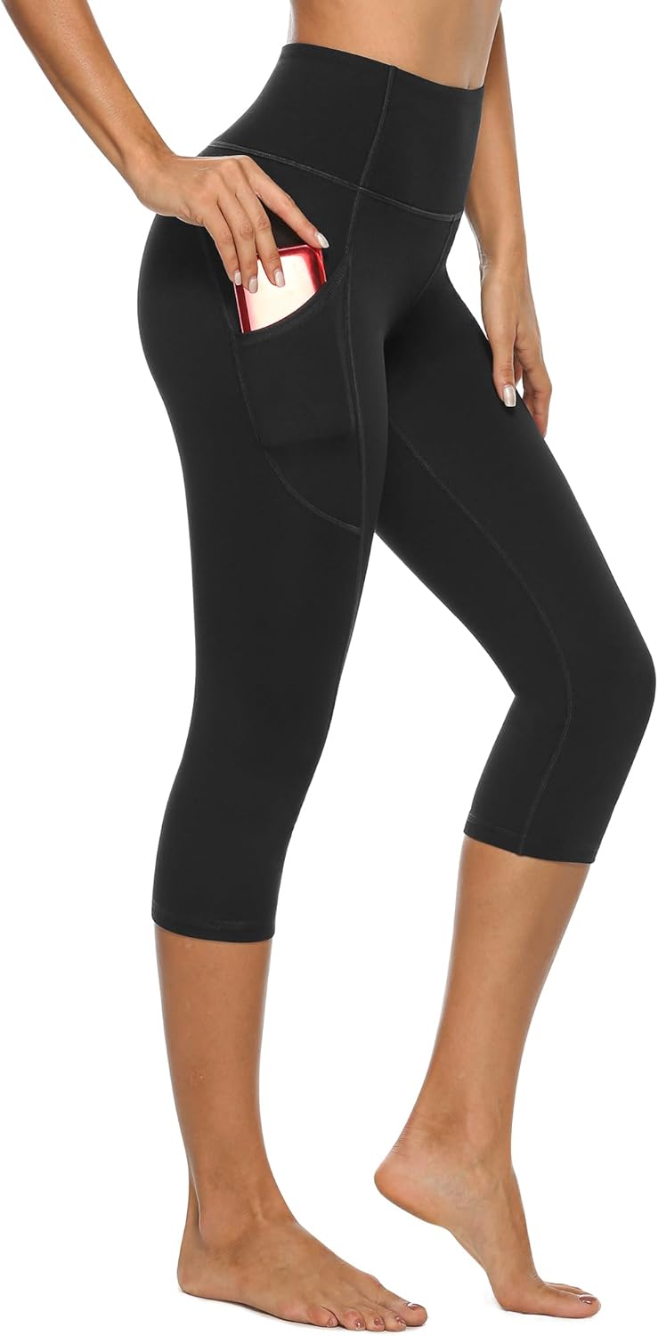 Stelle Women’s High Waist Capri Leggings – Yoga, Workout & Cycling Pants with Pockets