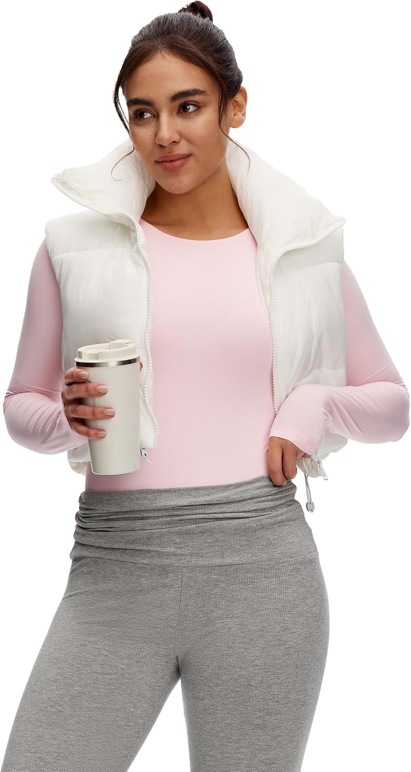 Women’s Slim Fit Bodysuit – Crew Neck Thong Top, Stretch Snap Bodysuit