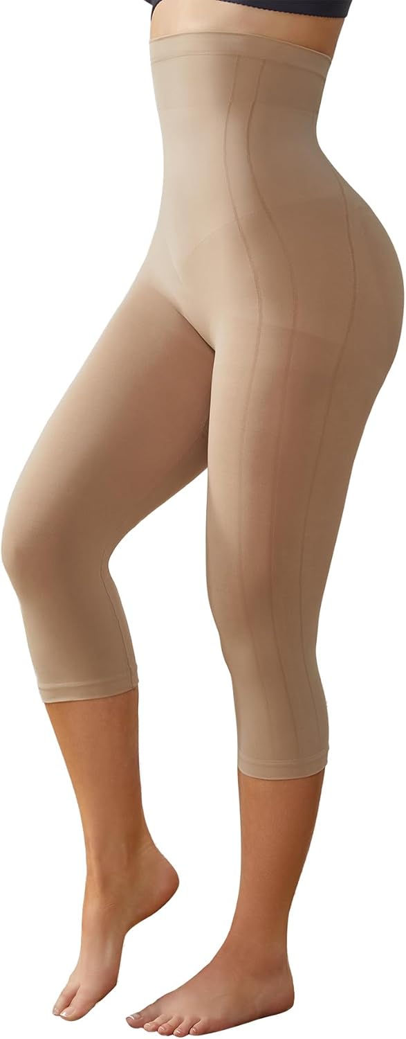 Compression Capri Leggings for Women – High Waist Tummy Control Shapewear