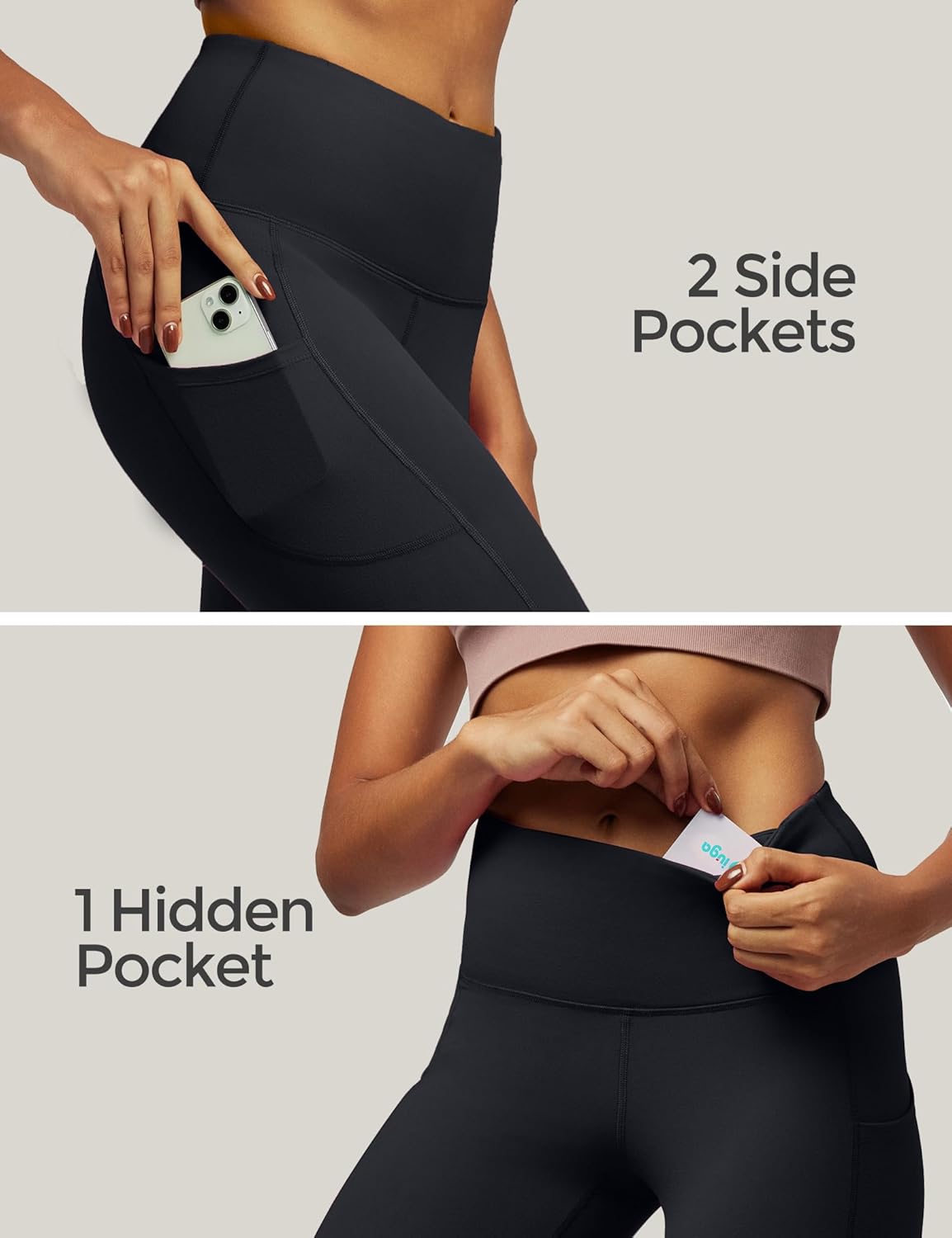 High Waist Yoga Leggings for Women – Tummy Control, Workout Pants with Pockets