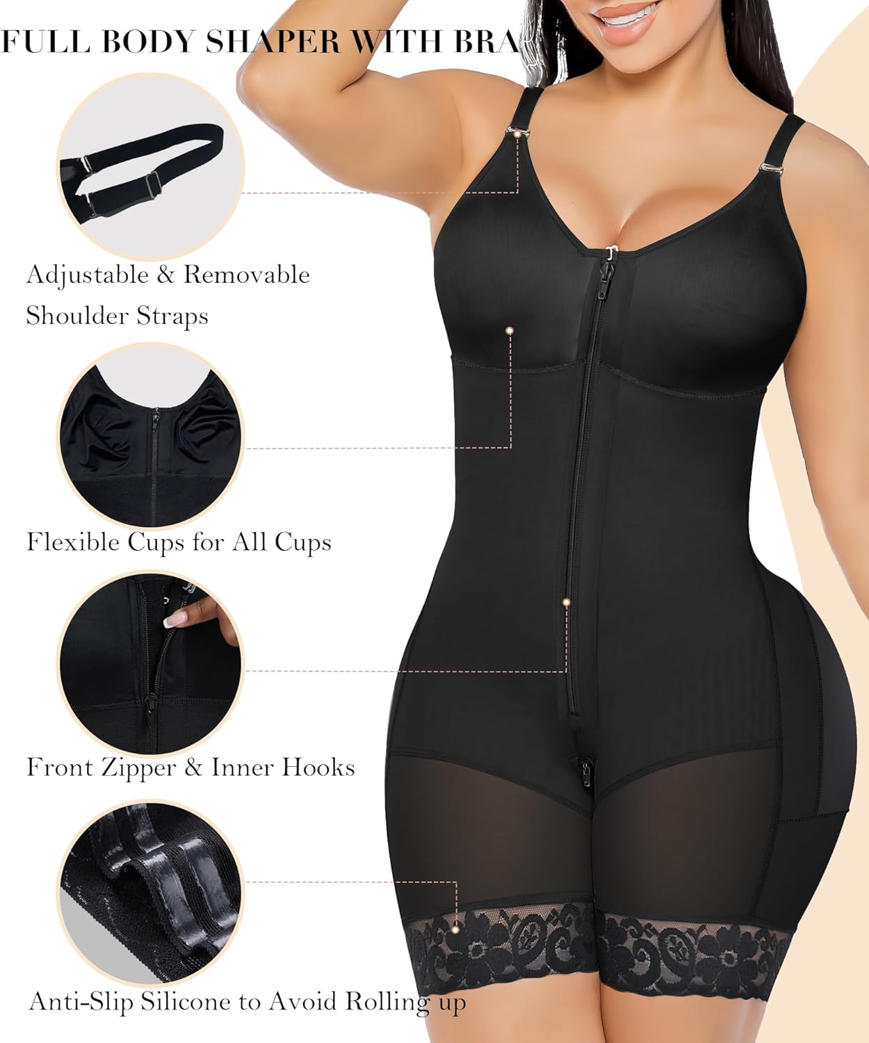 EASYBRA Colombian Faja Shapewear for Women – Tummy Control & Butt Lifter