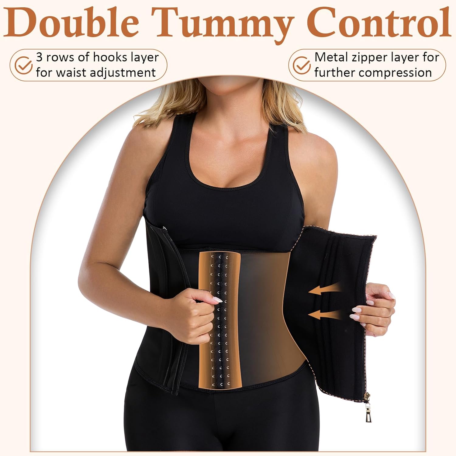 Waist Trainer for Women Latex Corset Shapewear Faja Body Shaper Hourglass Bodysuit, Tummy Control Sport Workout