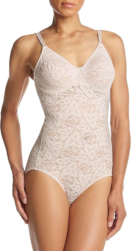EASYBRA Women’s Lace Body Shaper – Firm Control Shapewear with Underwire Bra
