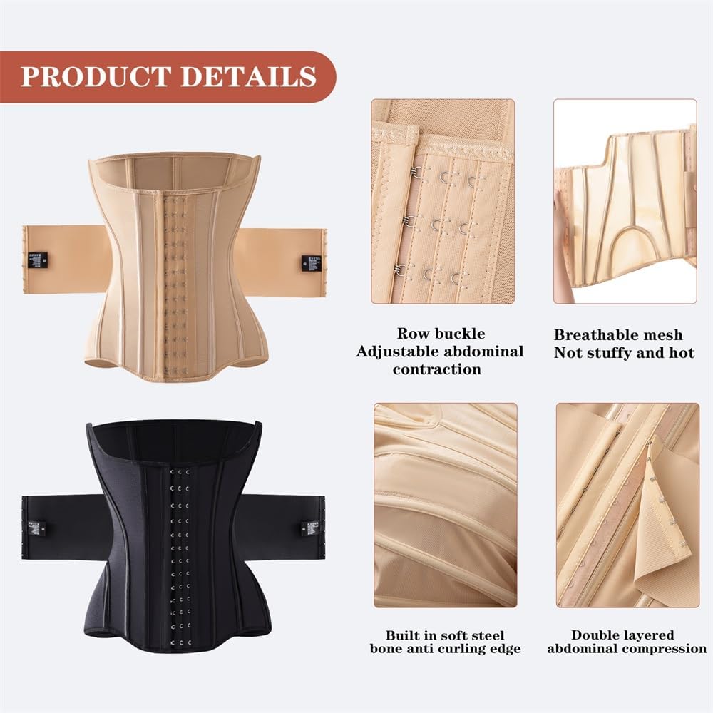 Women’s Waist Cincher – Full Body Corset Shaper with Double Belt Tummy Control