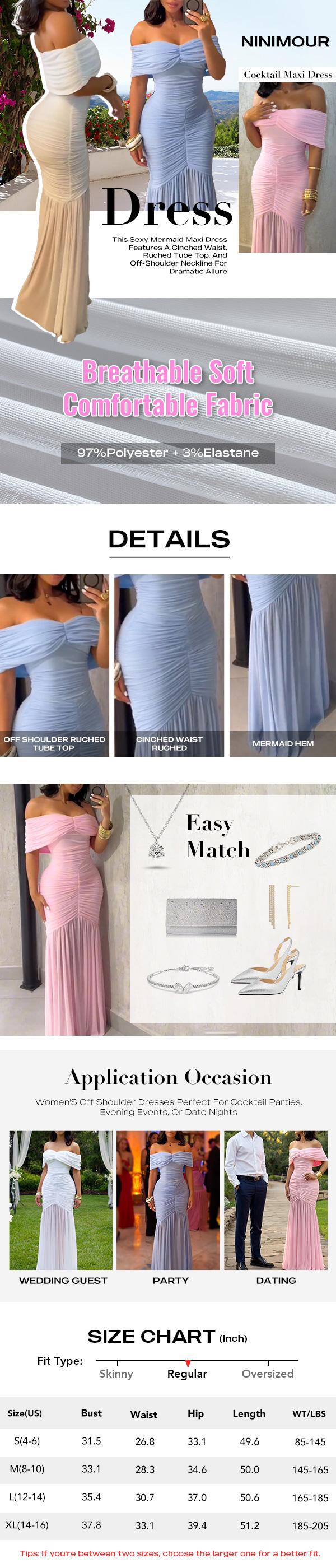 Foldover Off Shoulder Evening Dress with Ruched Waist & Mermaid Hem