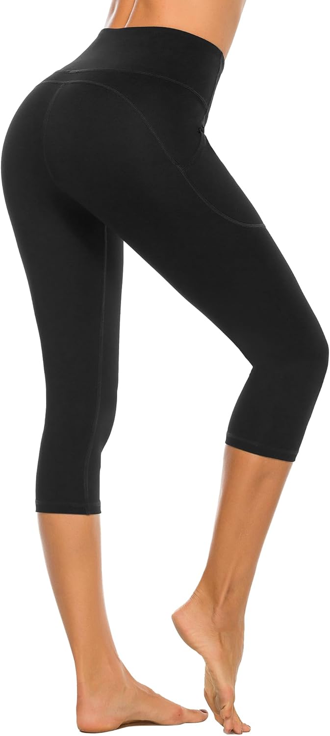 Stelle Women’s High Waist Capri Leggings – Yoga, Workout & Cycling Pants with Pockets