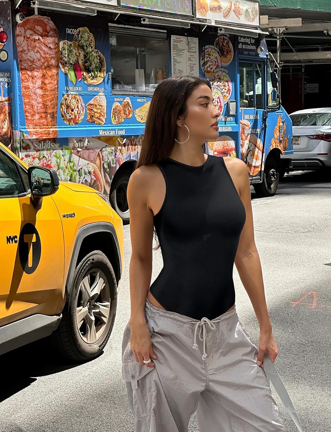 Women’s High Neck Tummy Control Bodysuit – Seamless Racerback Body Shaper