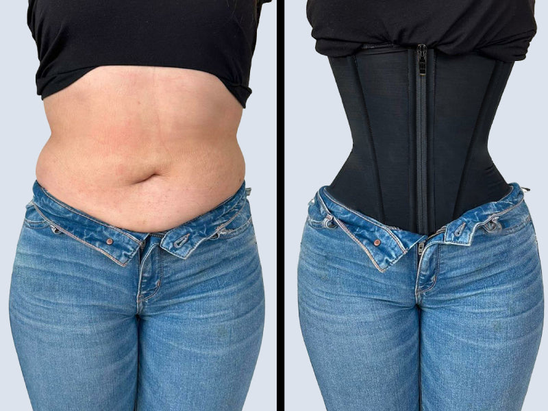 Waist Trainer for Women Latex Underbust Tummy Control Waist Cincher Corset Hourglass Body Shaper Zipper and Hooks