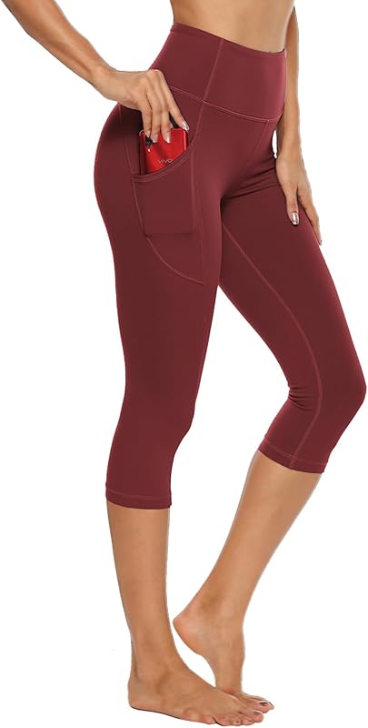 Stelle Women’s High Waist Capri Leggings – Yoga, Workout & Cycling Pants with Pockets