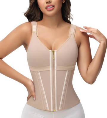 Waist Trainer Corset for Women Tummy Control Sport Workout Body Shaper Vest for Women Postpartum Gym Zipper and Hooks