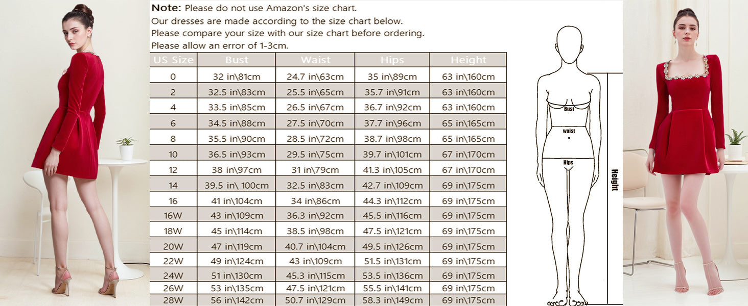 Crystal Square Neck Wedding Dresses for Brides Short Long Sleeve Prom Dress Velvet Wedding Guest Gown with Pockets