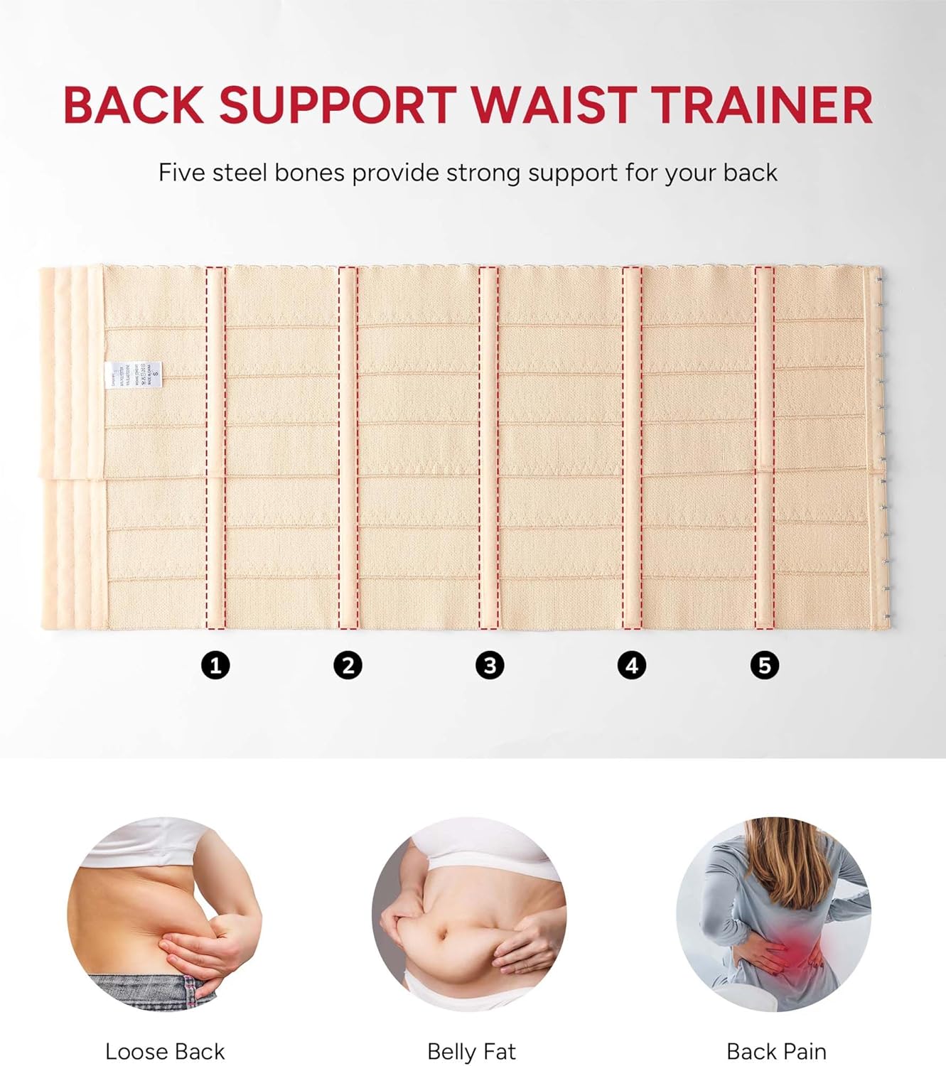 Women’s Waist Trainer Corset – Tummy Control Segmented Waist Cincher